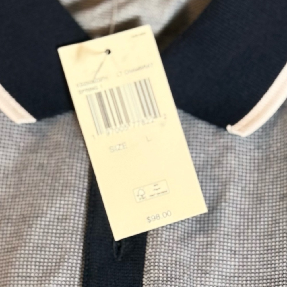 Michael Kors Navy and Gray Polo Shirt - Picture 3 of 4